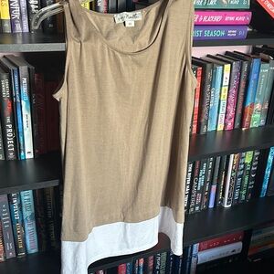 Simply Noelle Tan and White Tank Top